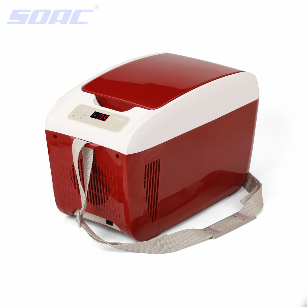 

Car Cooler 12V Plug in Cigarette Lighter with Four Protection 60W Multi Function Cooling and Heating Fridge 8L Space with Strap