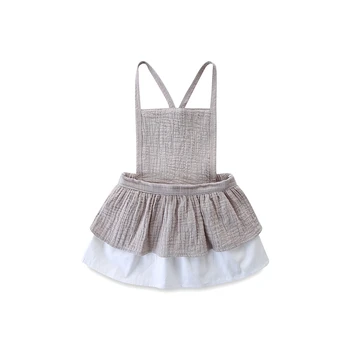 

Wholesale Ins European Summer Toddler Baby Girl Dress Linen Vintage Clothings