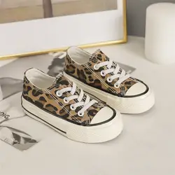 Новые поступления классические леопардовые детская парусиновая обувь для мальчиков и девочек обувь для детей Студенты одной ноги