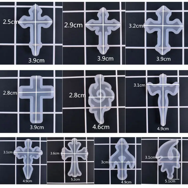 10 шт силиконовая форма зеркальный Крест DIY крест ювелирный кулон инструмент для изготовления ремесла украшения формы для эпоксидной смолы для ювелирных изделий
