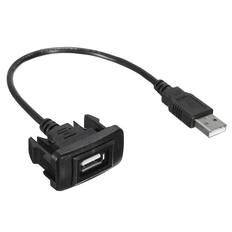 JX-LCLYL Car Dashboard Flush Mount 2.0 USB Extension Lead Cable Adapter Cord For Toyota