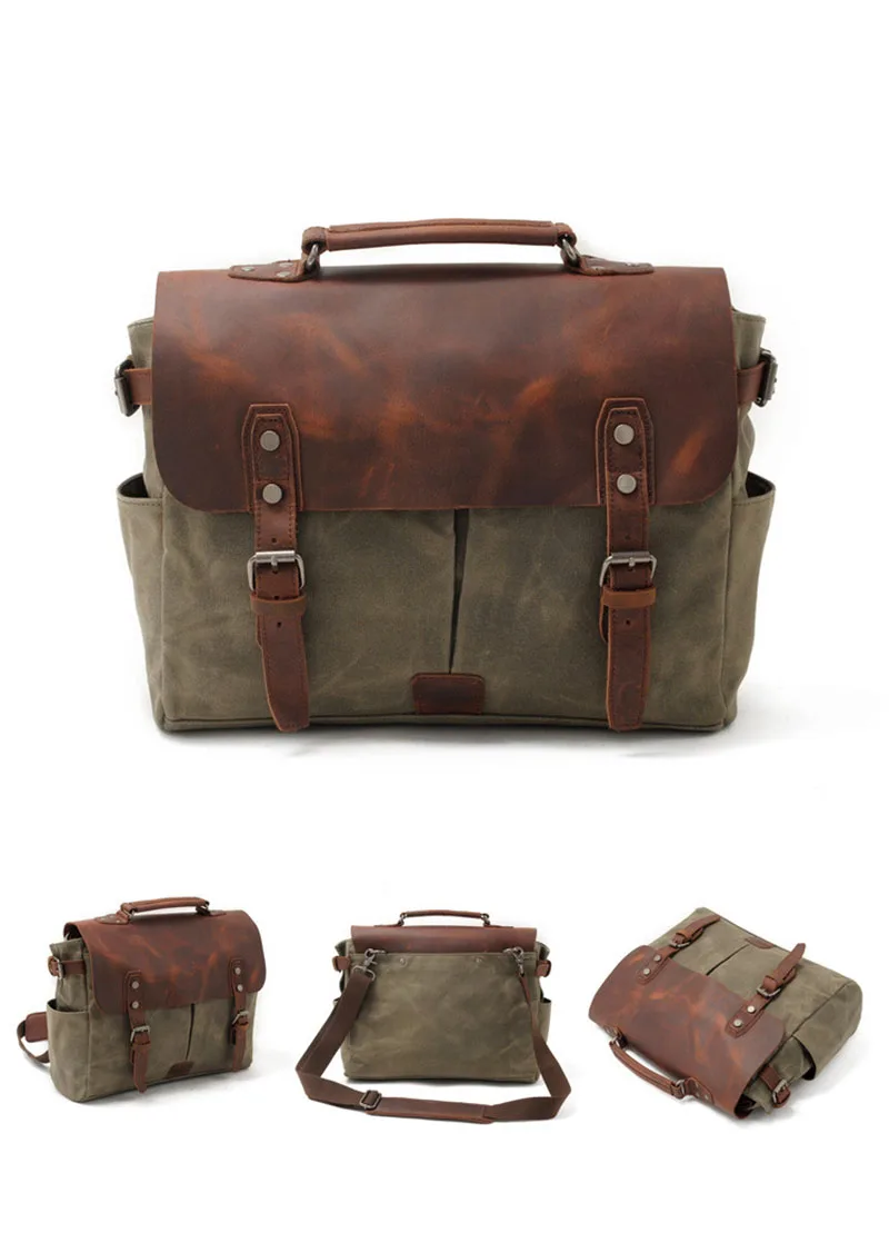 Woosir Waxed Canvas and Leather Waterproof Camera Bag - Woosir