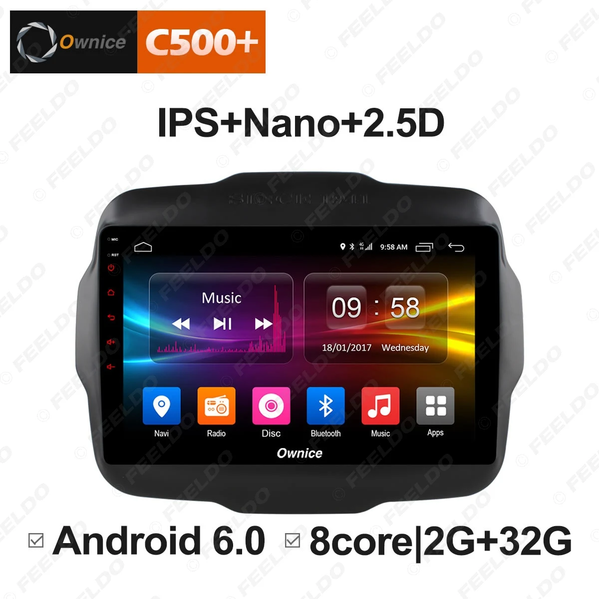 Perfect LEEWA 9" 2.5D Nano IPS Screen Android 8.1 Octa Core/DDR3 2G/32G/4G LTE Car Media Player With GPS/FM RDS For Jeep Renegade 2016 3