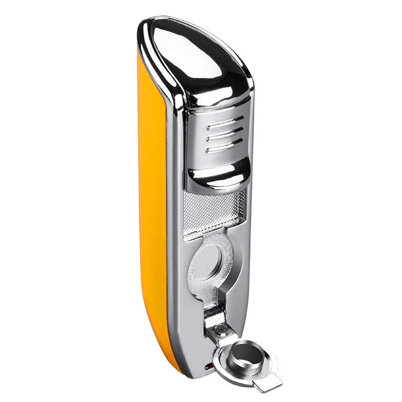 Butane Gas Lighter Cigarette Lighter CIGARLOONG Refillable Butane Gas Lighters Windproof 4 Jet Flame Metal Cigar Lighter Table Gun Cigarette Torch Lighter Smoking