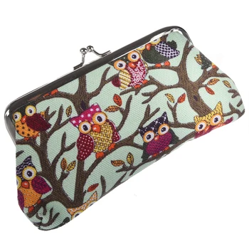 

Cartoon Coin Purse Money Bag Wallet Owl Pattern