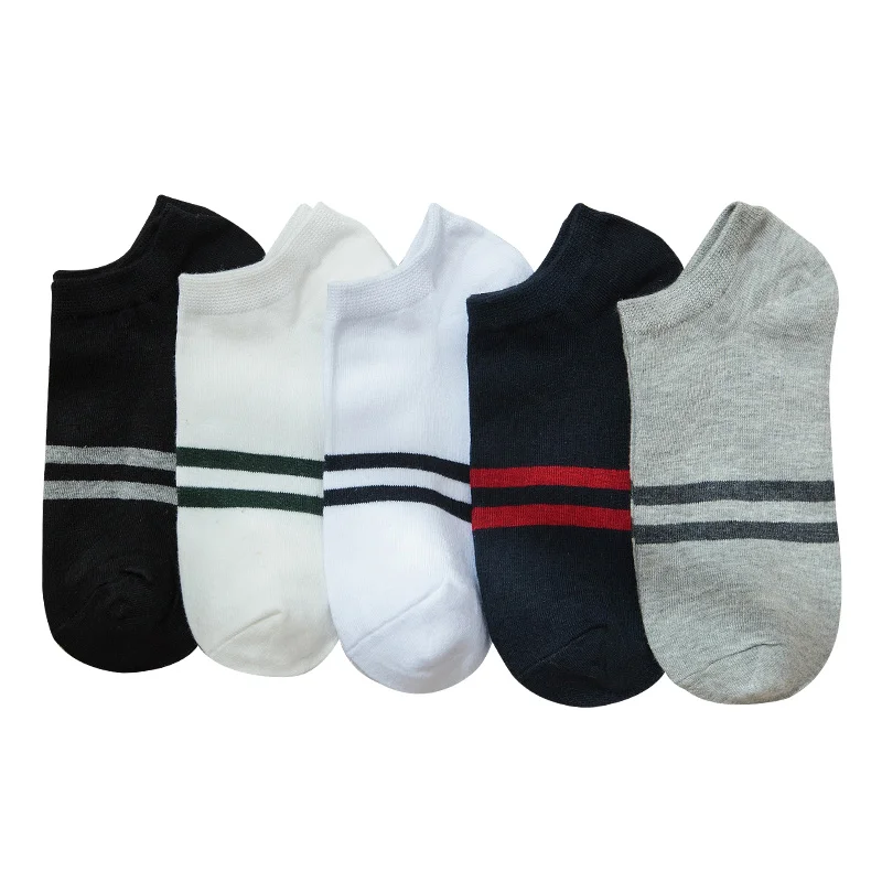 socks men ankle cotton summer short striped sneaker calcetines antideslizante hombre coolmax street fashion pack 5 pairs