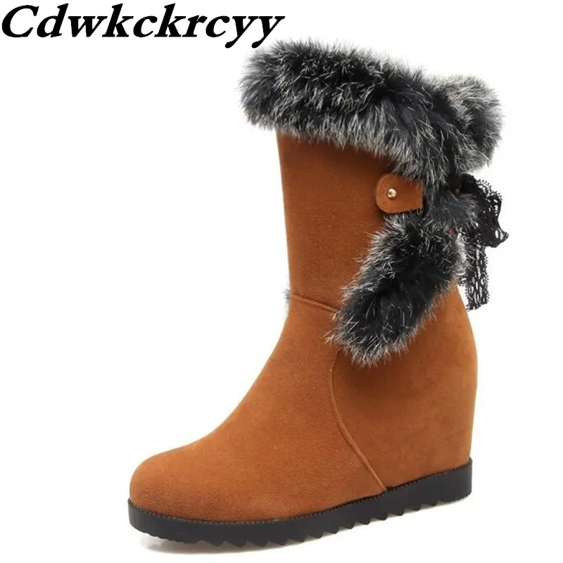 

New pattern Middle tube Snow boots Flat bottom Internal increase Cashmere winter Korean Edition Student Women Boots 34-43