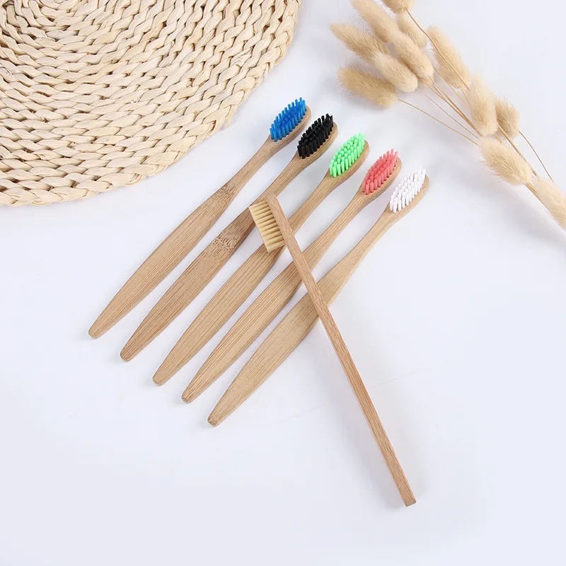 

1PC Personal Wood Handle Toothbrush Environmental Bamboo Charcoal Toothbrush for Oral Health Low Carbon Medium Soft Bristle