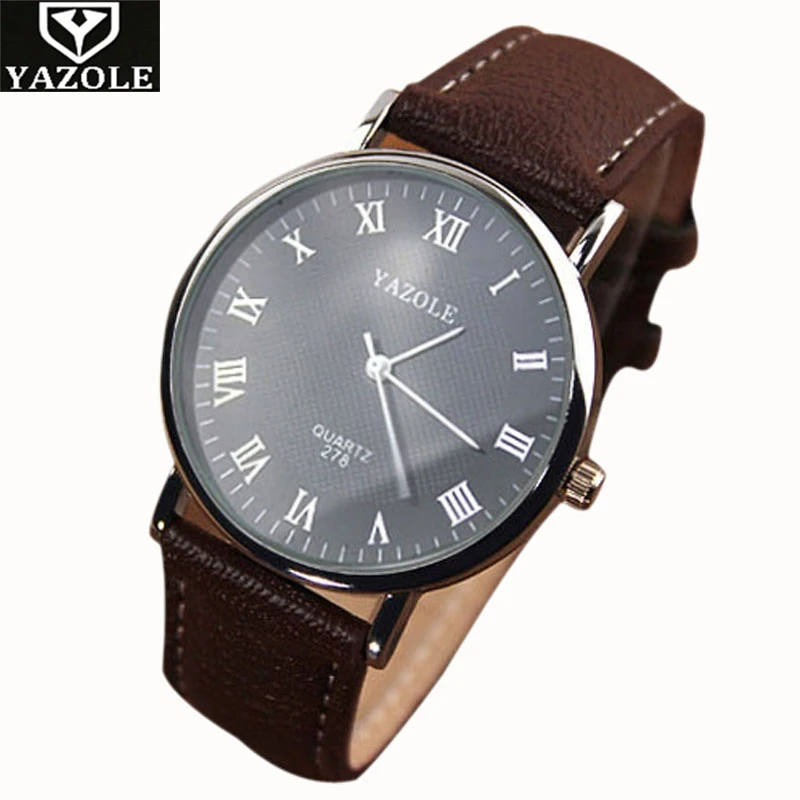 

YAZOLE 278 mens watches top brand luxury quartz-watch men luxury waterproof leather wristwatch mens Erkek kol saat #35