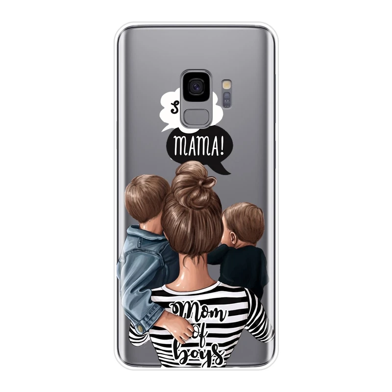 طفل النساء أمي الغطاء الخلفي لسامسونج غالاكسي ملاحظة 4 5 8 9 لينة جراب هاتف سيليكون لسامسونج غالاكسي S8 s9 plus S5 S6 S7 حافة