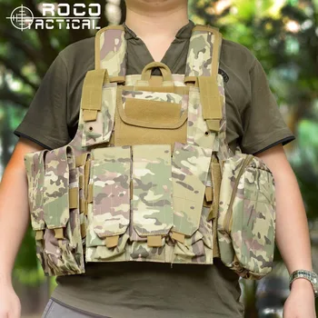 

ROCOTACTICAL Ciras Mar Tactical Vest Assault Vest CS Marine US Army Airsoft Vest Molle Combat Strike Plate Carrier W/Mag Pouches