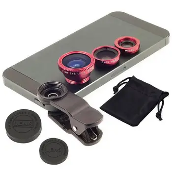 

Universal 3 IN 1 CLIP ON Fisheye Fish Eye Macro Wide Angle Lens for iPhone 6 6S Plus 5 for Samsung Galaxy for LG Mobile Phone