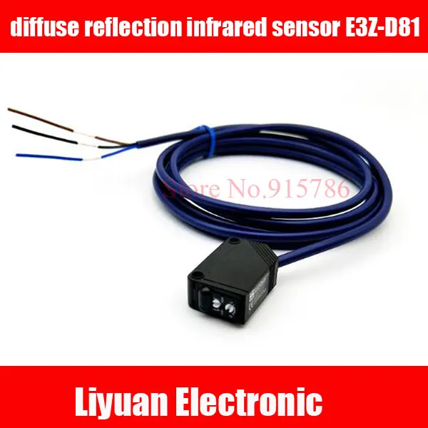

2pcs PNP photoelectric switch diffuse reflection infrared sensor E3Z-D81 DC three-wire normally open 24V