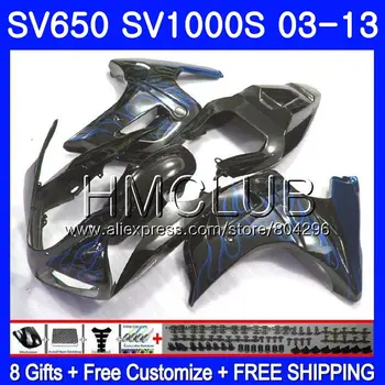

Fairing For SUZUKI SV650S SV 650S 03 09 10 11 12 13 28HM.21 SV650 1000 S 1000S SV1000S Blue flames 2003 2009 2010 2011 2012 2013