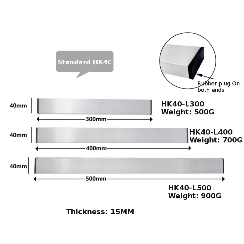 Магнитный 30/40/50 см Длина Ножи держатель Нержавеющая сталь 304 блок магнитный держатель для ножей стойки w/три м Стикеры для заточки ножей - Цвет: 1 HK40-L500