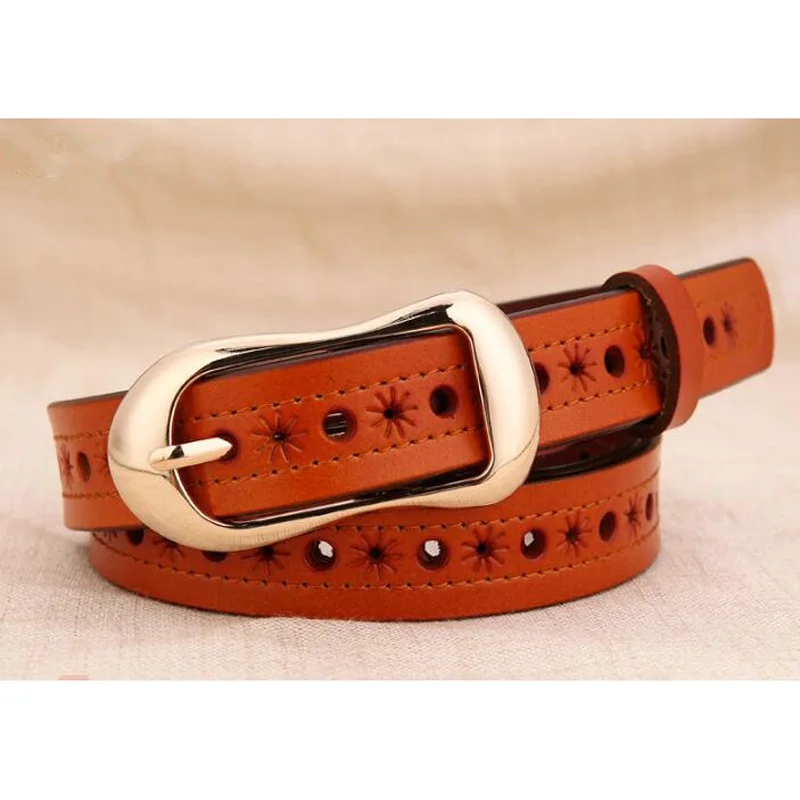 

Fashion leather belt New Arrival Buckle Thin Section Belt Women's Genuine Leather Strap Female Cummerbund