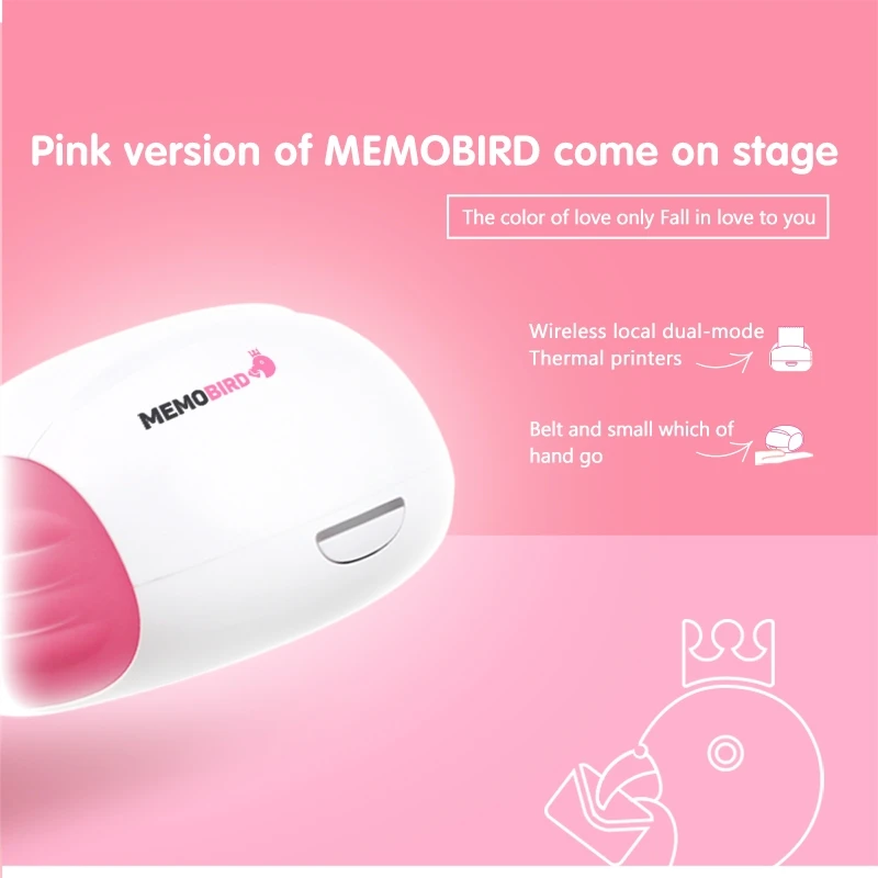 MEMOBIRD G2 розовый принтер Wifi Портативный Bluetooth печать штрих-кода беспроводной карманный термальный принтер Wifi фотопринтер JEPOD