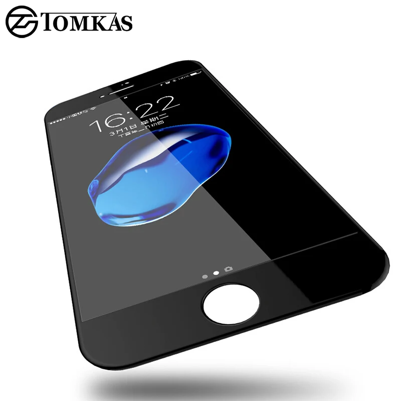 Защитное стекло TOMKAS для iPhone 8 7 4D защита экрана с круглыми изогнутыми краями