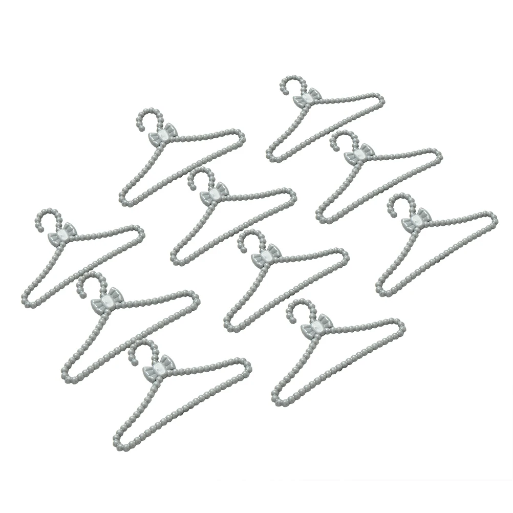 

TOYZHIJIA Lovely Lot 10 Pcs Cute Mini Gray Hangers Dress Clothes Accessories For Barbie Dolls Dolls Accessories