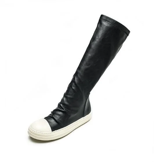 Slim Plataforma As Punta Otoño Picture Zapatos as High Cuero Redonda Piel Mujeres De Becerro Motocicleta Mujer Picture Primavera knee Las Botas Gamuza w6v7raxw