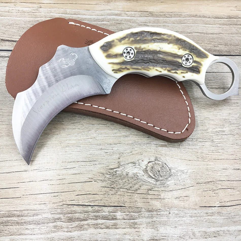 Открытый нож Karambit охотничьи ножи кемпинг инструмент выживания тактический нож из нержавеющей стали коготь скорпиона нож с оболочкой