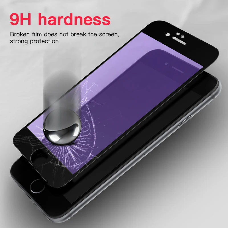 2.5D полное покрытие закаленное стекло для iPhone 6s 9 H твердость анти-отпечатков пальцев протектор экрана стекло защитная пленка для iPhone 6