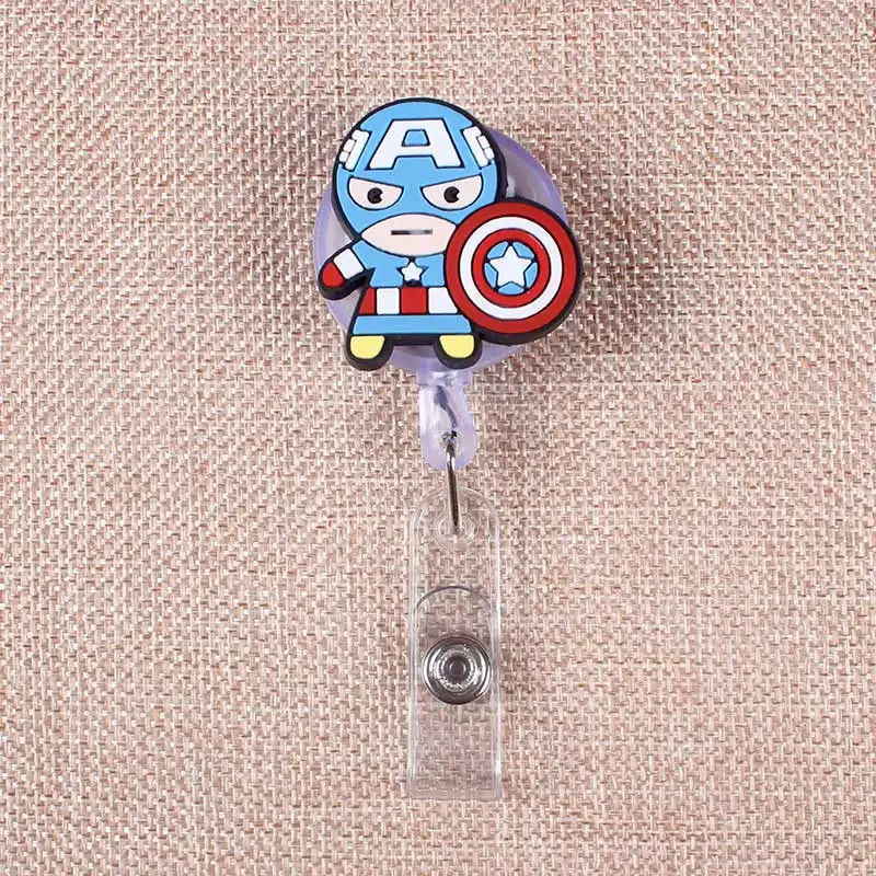 9 Color Styles Man Boy Hero Clown Retractable Soldiers Cartoon Badge Card Holder Reel Nurse Exhibition Enfermera Name Card Chest