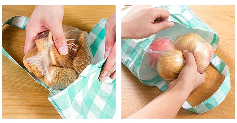 Горячие 100 шт прозрачные рулонные пластиковые пакеты с ручками для хранения еды вакуумное приспособление для хранения еды мешок 3 размера мешки для хранения еды держат свежесть
