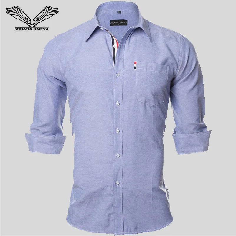 VISADA JAUNA, США, Европа, S-XXL,, мужская рубашка, одноцветная, дизайнерская, хлопок, повседневная, деловая, мужская, брендовая одежда, Chemise Homme N936