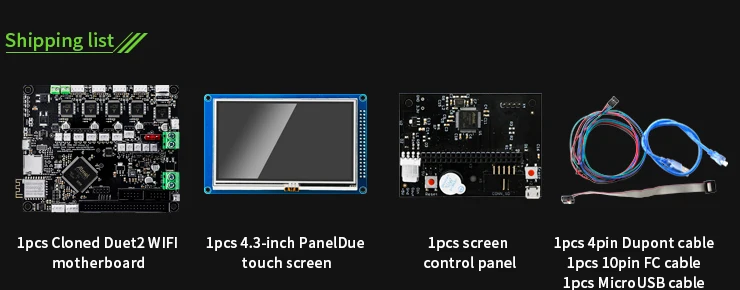Дуэт 2 Wi-Fi материнской клонировано Reprap прошивки мощный 32-битный Duet2 доска+ 4," Панель Сенсорный экран контроллер 3D-принтеры Запчасти