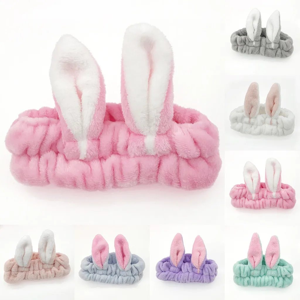 

1PC Hair Accessories Ladies Headband Rabbit Ear Elastic Head Wrap Bath Spa Headband scrunchie резинки для волос gumki do wlosow