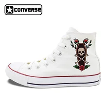 Original Death Coffin Skull Flower Design Converse Shoes High Top Canvas Sneakers Man Woman’s Chucks Skateboarding Shoes