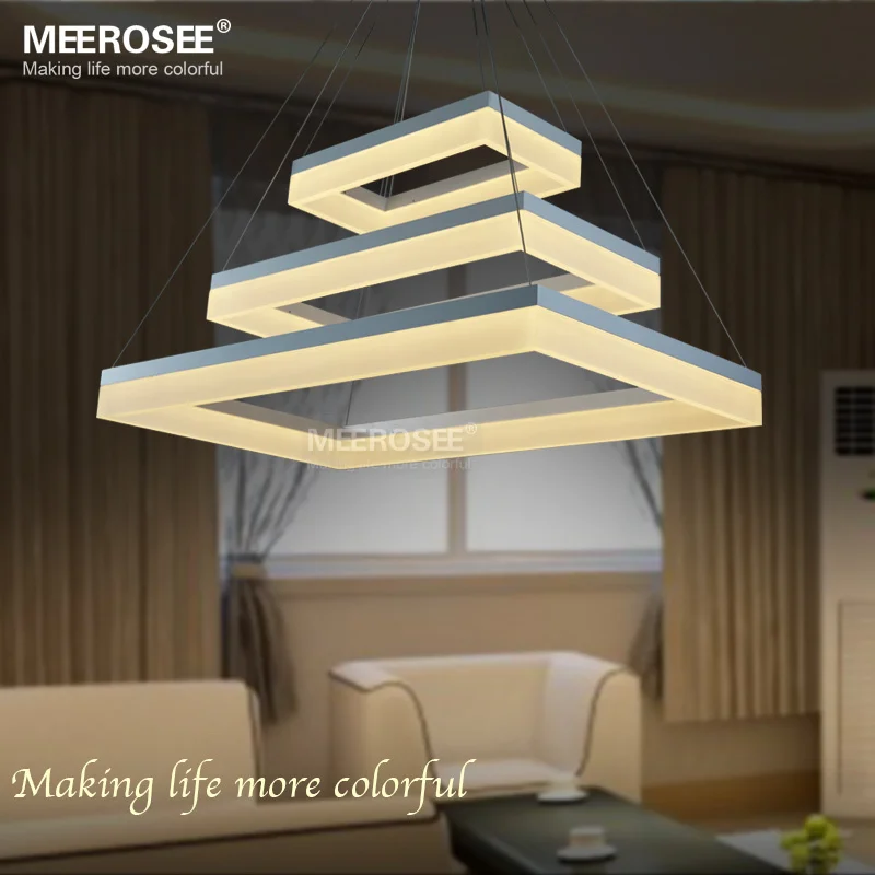 Moderna lámpara led luces de acrÃlico 3 rectángulos de suspensión llevà lámpara de araña de salón.jpg
