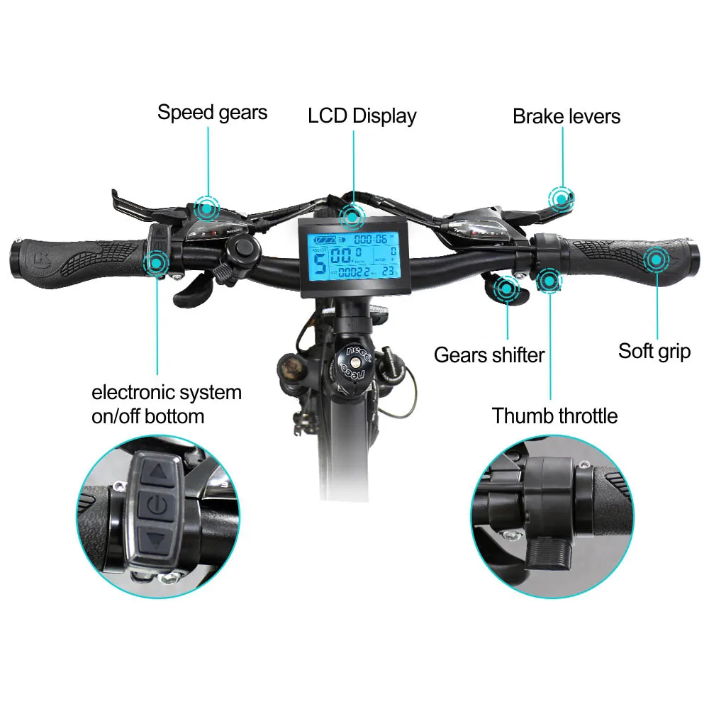 Электрический горный велосипед 350 W 36 V ebike 2" с батареей бутылки