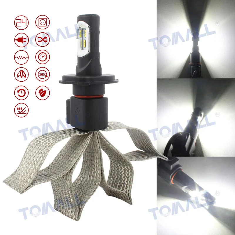 H4 LED Car Hi/Low Beam Headlight 9003 Auto Headlamp HB2 30W Purple copper LUMI Chip 3A 6000K 4800LM 9V-30V 2 Years Warranty | Автомобили и