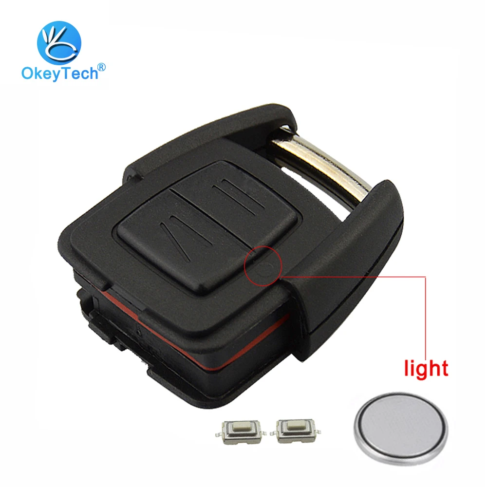 

OkeyTech 2 Button Replacement Cover Case Fob Auto Key Shell with Micro Switch Battery for Opel Vectra Zafira Omega Astra Mokka