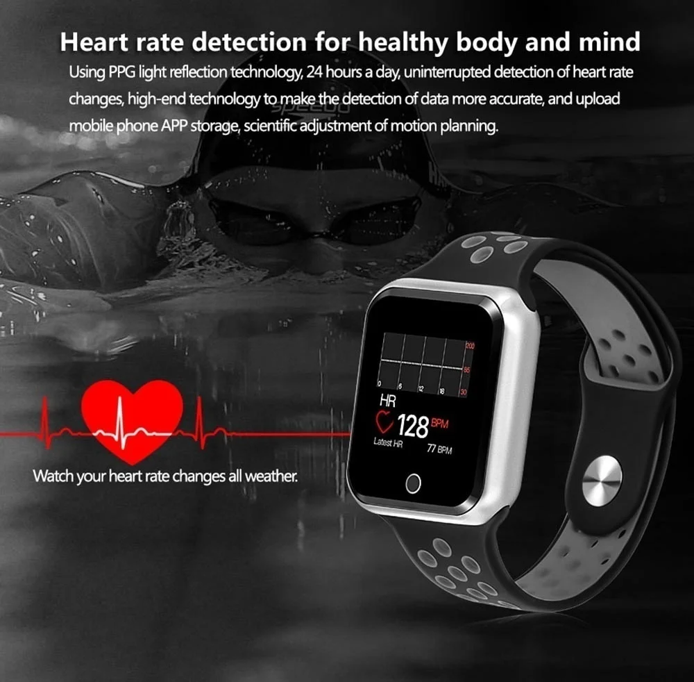 Fashion Multi-colors IP67 Bluetooth Watch BT 4.0 Calls Reminder Message Push Pedometer Sleep Monitor Heart Rate Smart Watch