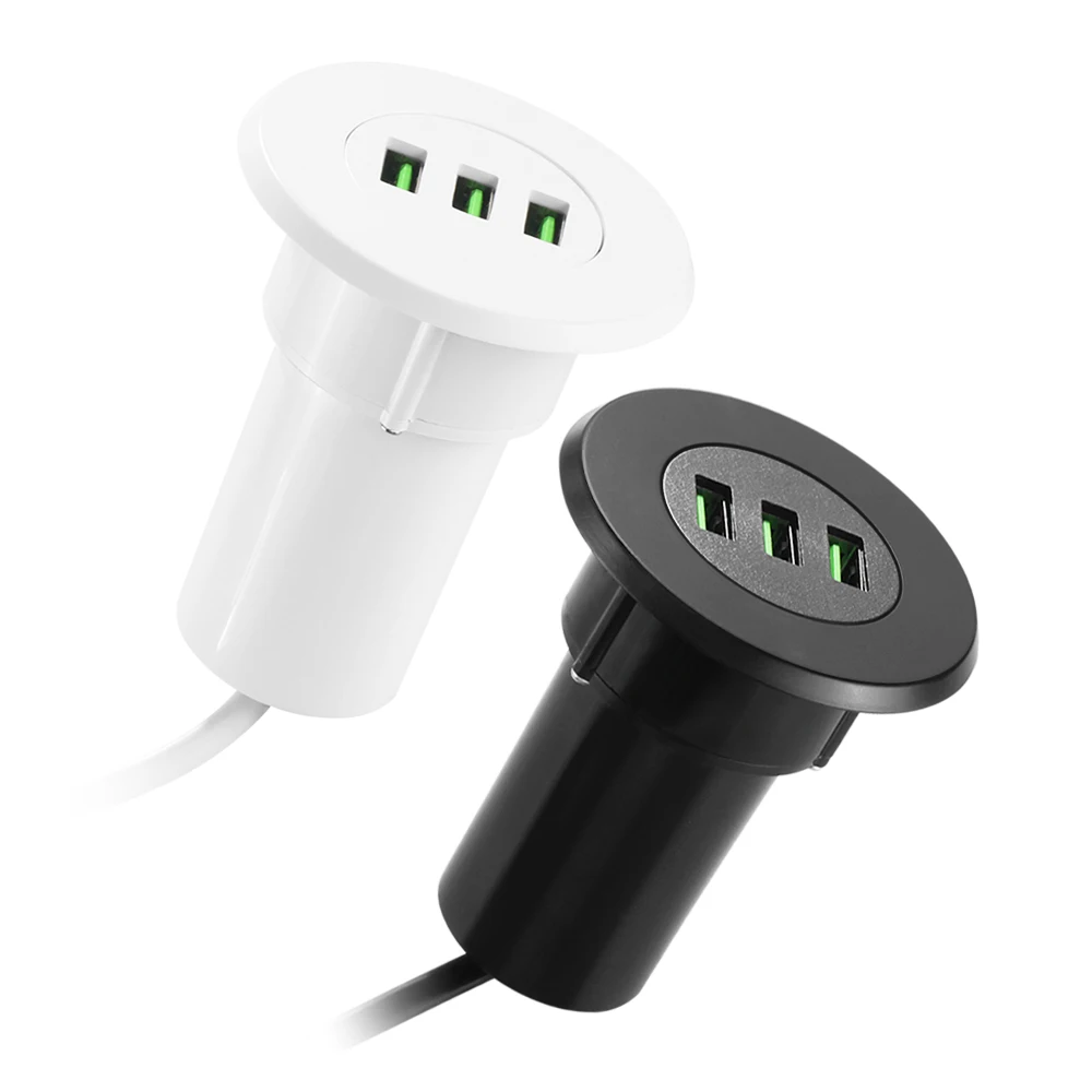 Портативное зарядное устройство с тремя USB портами втулка для настольного