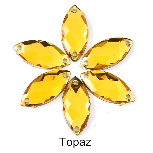 2 Sizes Horse Eye Acrylic Sew On Rhinestones Flatback Colorful Acrylic Glitter Crystals Stones For Women Dress Accessories B0656 