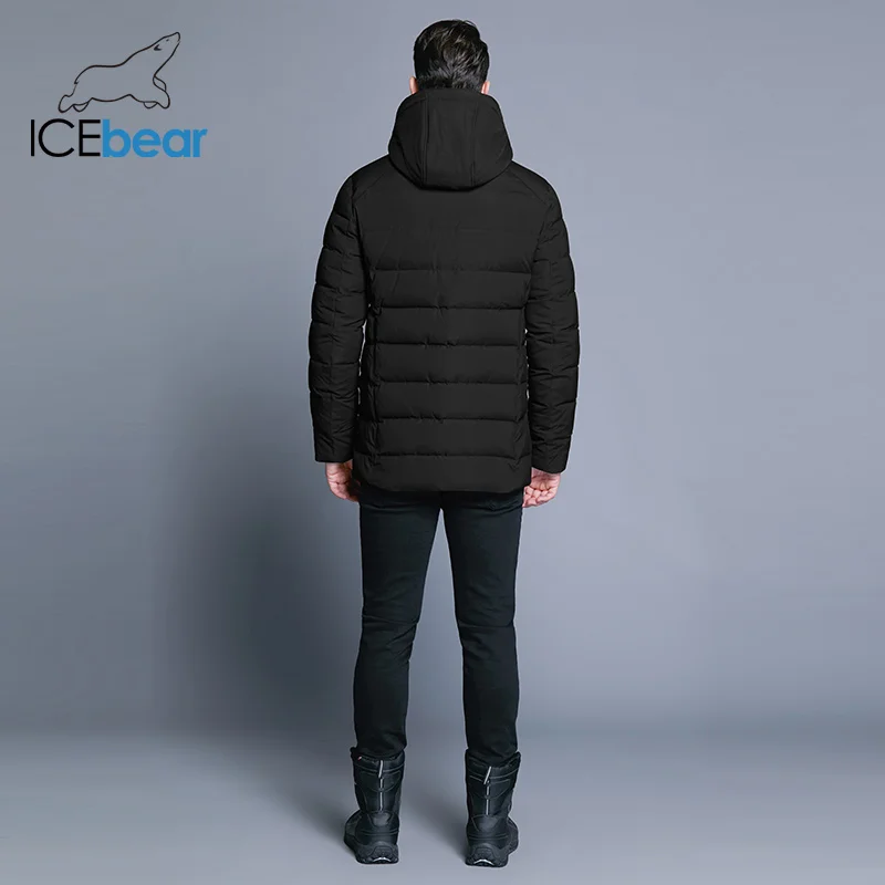 Najtaniej ICEbear 2019 nowa męska kurtka zimowa ciepły z odpinanym kapturem mężczyzna krótki płaszcz moda odzież codzienna człowiek odzież marki MWD18813D
