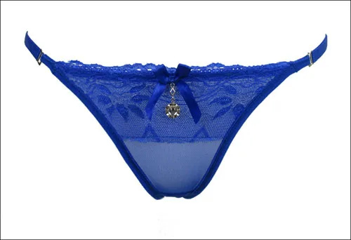 Ультра-тонкие женские трусики-танга прозрачные сексуальные трусики Очаровательная одежда хлопок кружева Танга женские трусы F0199 - Цвет: blue