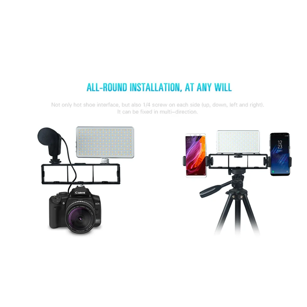 

Litufoto Y8 multi-function bracket Flash Holder Additional 1/4 Screw,hot shoe Mount Adapter Handle Handheld Stabilizer