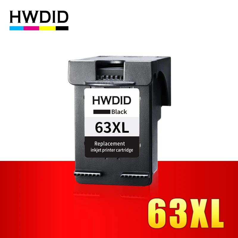 HWDID 63XL F6U64AN BLACK Refilled Ink Cartridge Replacement For HP 63
