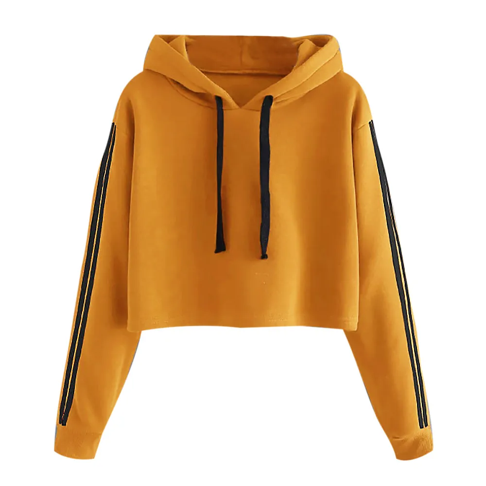 

Women's Striped Sweatshirt Womens Harajuku Long Sleeve Print Hoodie Sweatshirt Hooded Pullover Tops felpe donna #T20G