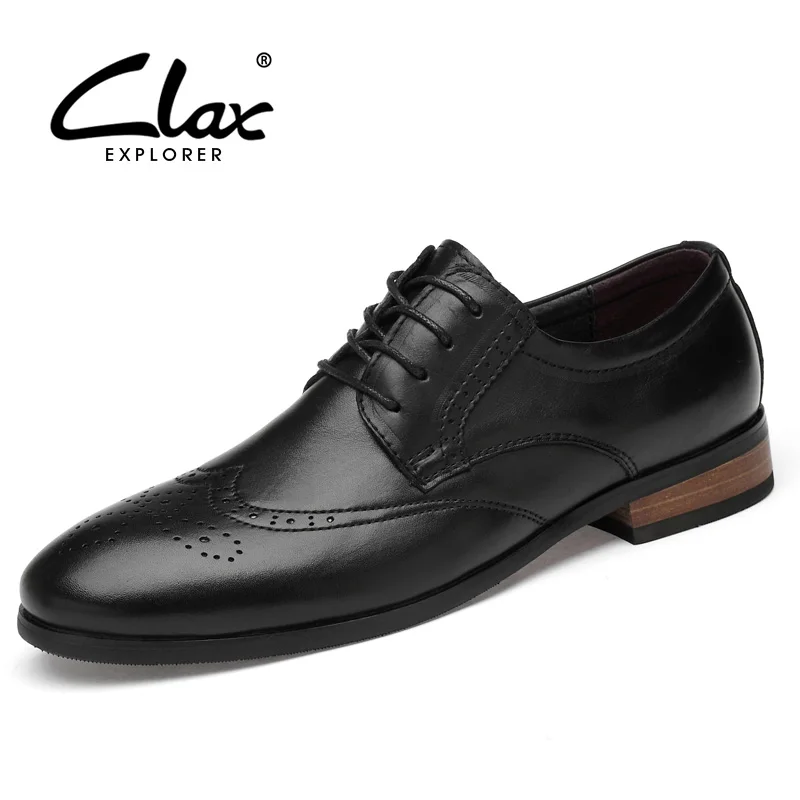 

CLAX Mens Shoes Genuine Leather 2019 Spring Summer Handmade Male Brogue Shoe Man's Formal Footwear Wedding Shoe