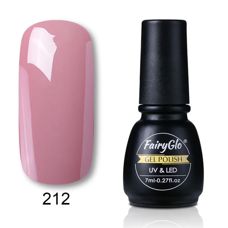 Fairyglo для ногтей лак 7 мл, флакон, черный цвет ногтей лак для ногтей Vernis режущей поверхностью, семиперманентный лак 194 Цвета, Гель-лак для ногтей - Цвет: 212