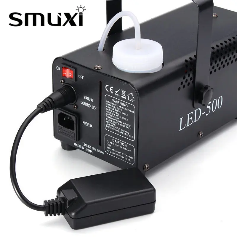 Smuxi RGB светодиодный Беспроводной дым туман машины 500 Вт сценическое освещение для DJ диско вечерние Клубные распылитель, распылитель с пультом дистанционного управления 110 V-230 V