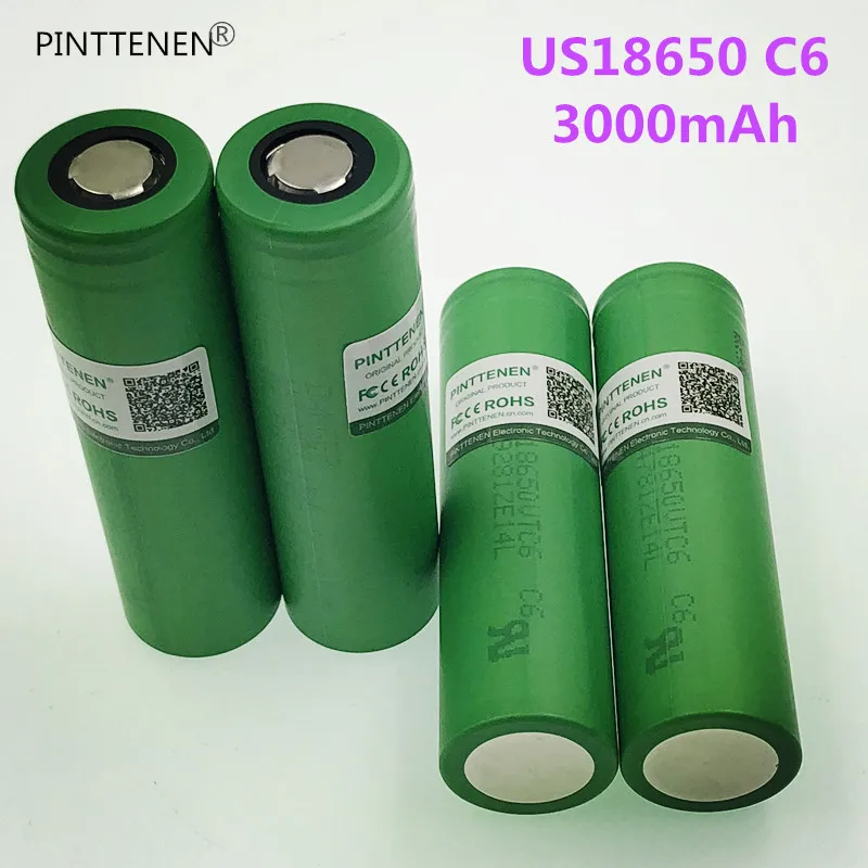 

4PCs VTC6 3.7V 3000mAh rechargeable Li-ion battery 18650 for Sony US18650VTC6 30A Electronic cigarette toys tools flashligh