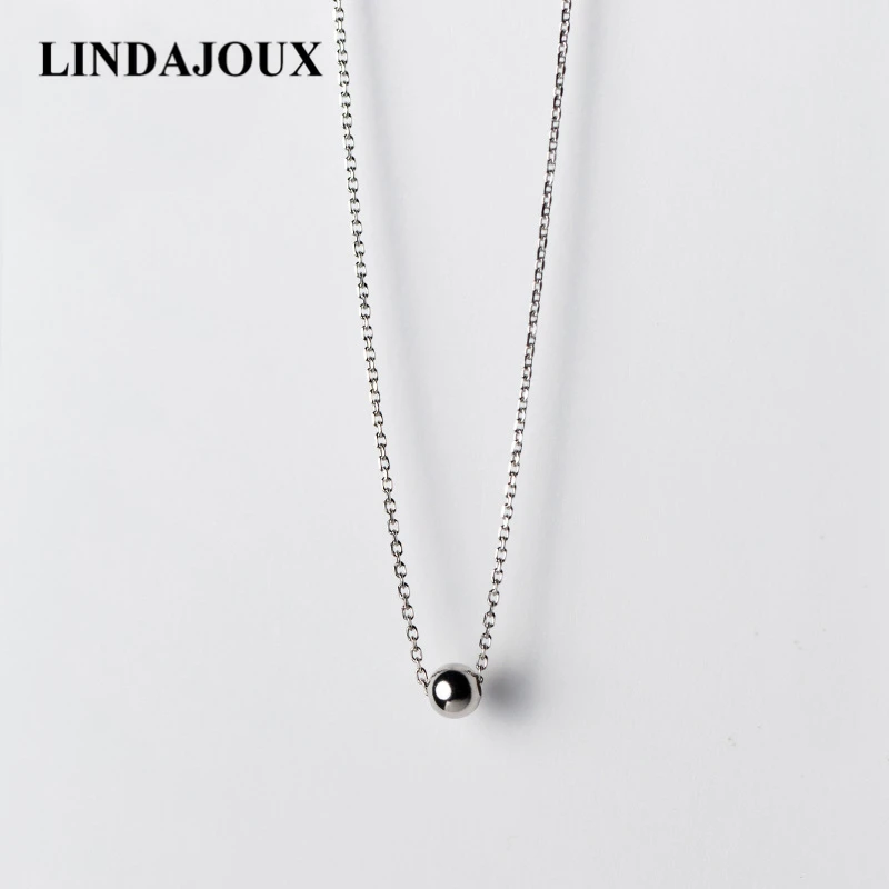 LINDAJOUX модное 925 пробы Серебряное ожерелье-чокер для женщин S925 серебряные ожерелья