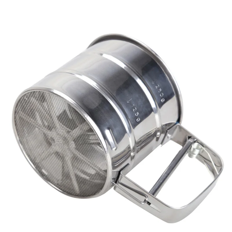 Mesh Flour Sifter Manual Sugar Icing Shaker Stainless Steel Cup Shape Kitchen Tools LAD-sale